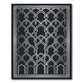 Metallic Silver Geometric Arch Backdrop Rug