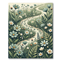 Sage Green Whimsical Wildflower Meadow Rug