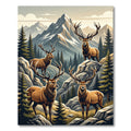Majestic Elk Mountain Alpine Landscape Rug