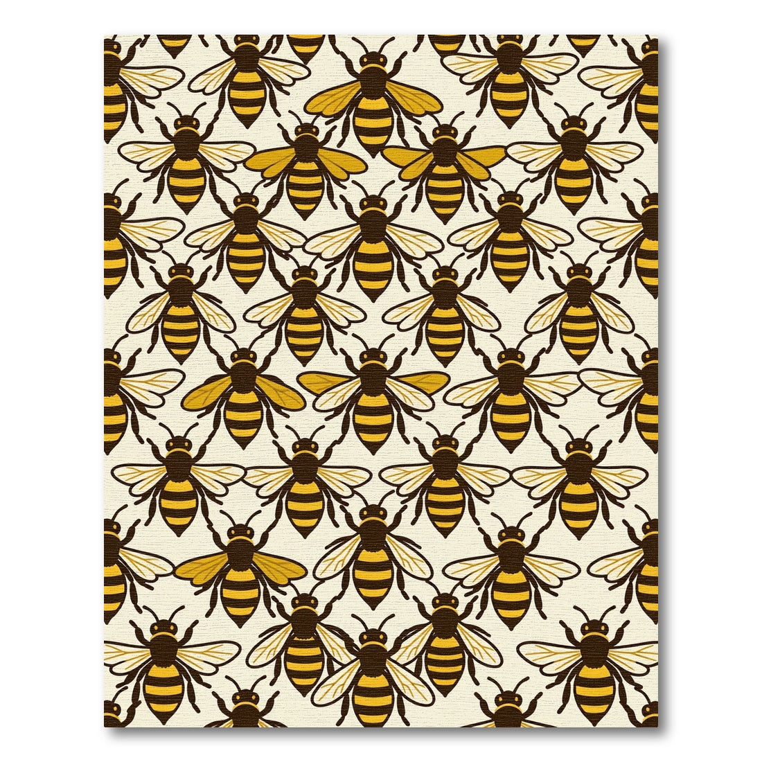 Honeybee Yellow Geometric Repeating Insect Rug