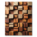Textured Earthy Block Geometric 3D Art Rug