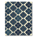 Navy Blue Clover Quatrefoil Floral Geometry Rug