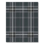 Charcoal Gray White Checked Overlay Rug