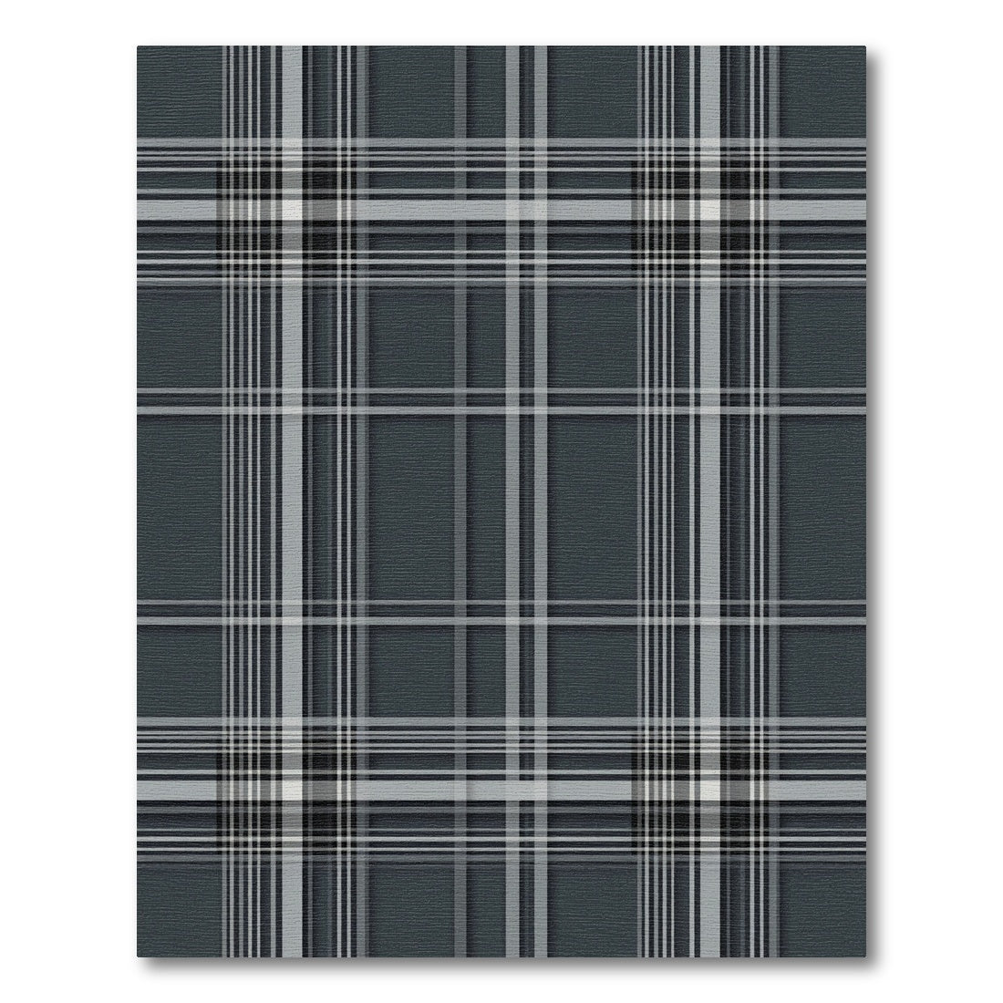 Charcoal Gray White Checked Overlay Rug