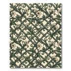 Sage Green Trellis Floral Vine Wallpaper Rug