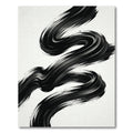 Bold Black Brushstroke Swirl Rug