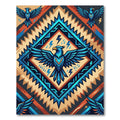 Bold Blue Eagle Tribal Diamond Rug