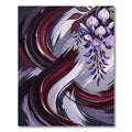 Elegant Burgundy Wisteria Flowing Wave Rug