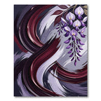 Elegant Burgundy Wisteria Flowing Wave Rug