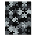 Monochrome Geometric Jigsaw Puzzle Abstract Rug