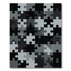 Monochrome Geometric Jigsaw Puzzle Abstract Rug