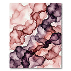 Ethereal Plum and Blushing Rose Abstract Alcohol Ink Rug