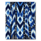 Blue Indigo Tie Dye Tribal Stripes Rug