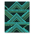 Aqua Teal Geometric Staircase Horizon Rug