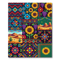 Vibrant Fiesta Floral Mosaic Rug