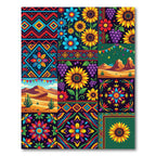 Vibrant Fiesta Floral Mosaic Rug