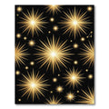 Golden Celestial Starburst Night Sky Rug