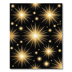 Golden Celestial Starburst Night Sky Rug