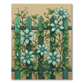 Botanical Mint Clematis Climbing Vine Floor Art Rug