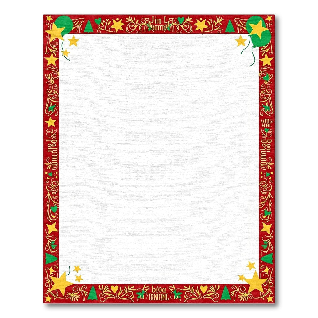 Christmas Stars and Trees Border Rug