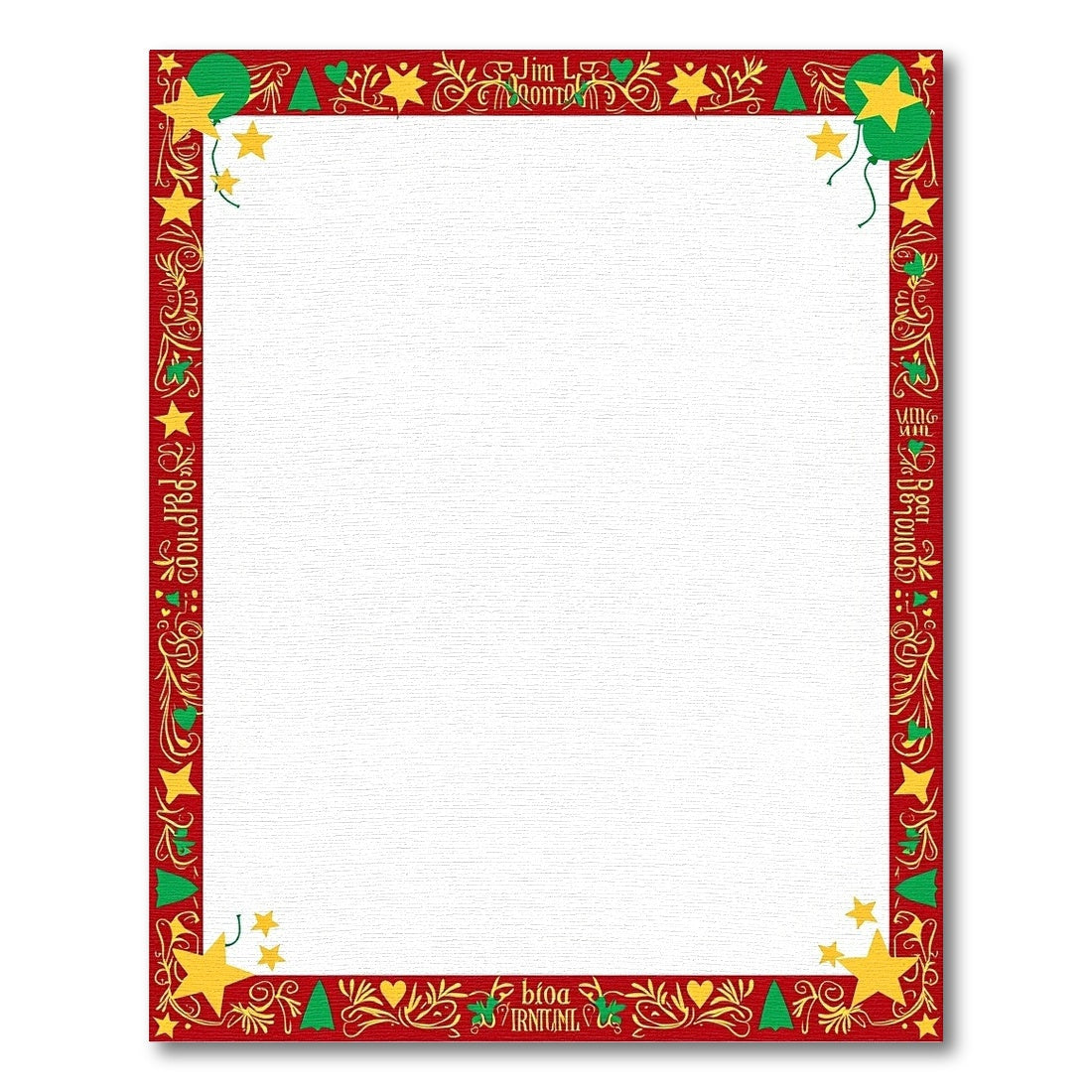 Christmas Stars and Trees Border Rug
