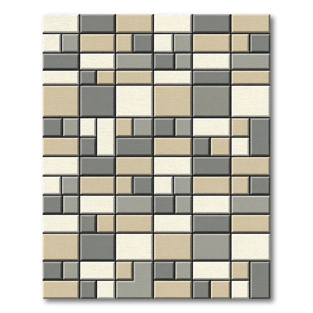 Geometric Block Neutral Tones Rug