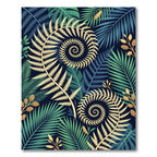 Golden Fern Spiral Tropical Foliage Rug