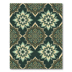 Emerald Green Layered Medallion Floral Rug