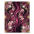 Art Deco Rose Floral Ribbon Wave Rug