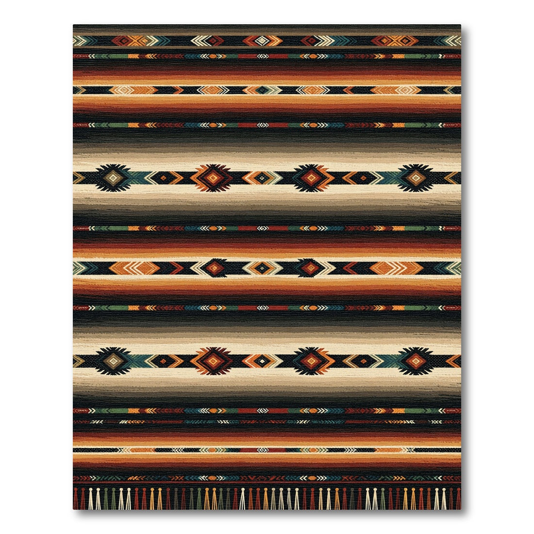 Earthy Southwest Geometric Diamond Stripe Rug