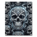 Silver Victorian Skull Smoke Embellished Rug