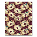 Vintage Red Postcard Heart Seal Rug