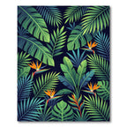 Lush Tropical Foliage Bird of Paradise Rug