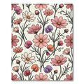Elegant Pastel Botanical Cosmos Meadow Rug