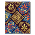 Ornate Gold Blue Orange Floral Patchwork Rug
