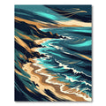 Abstract Coastal Cliff Ocean Wave Artwork Rug