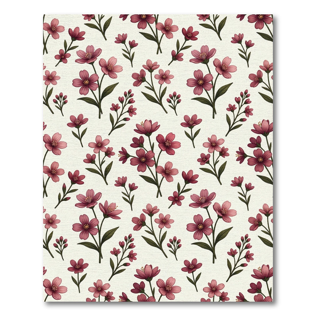Elegant Mauve Blossom Floral Botanical Rug