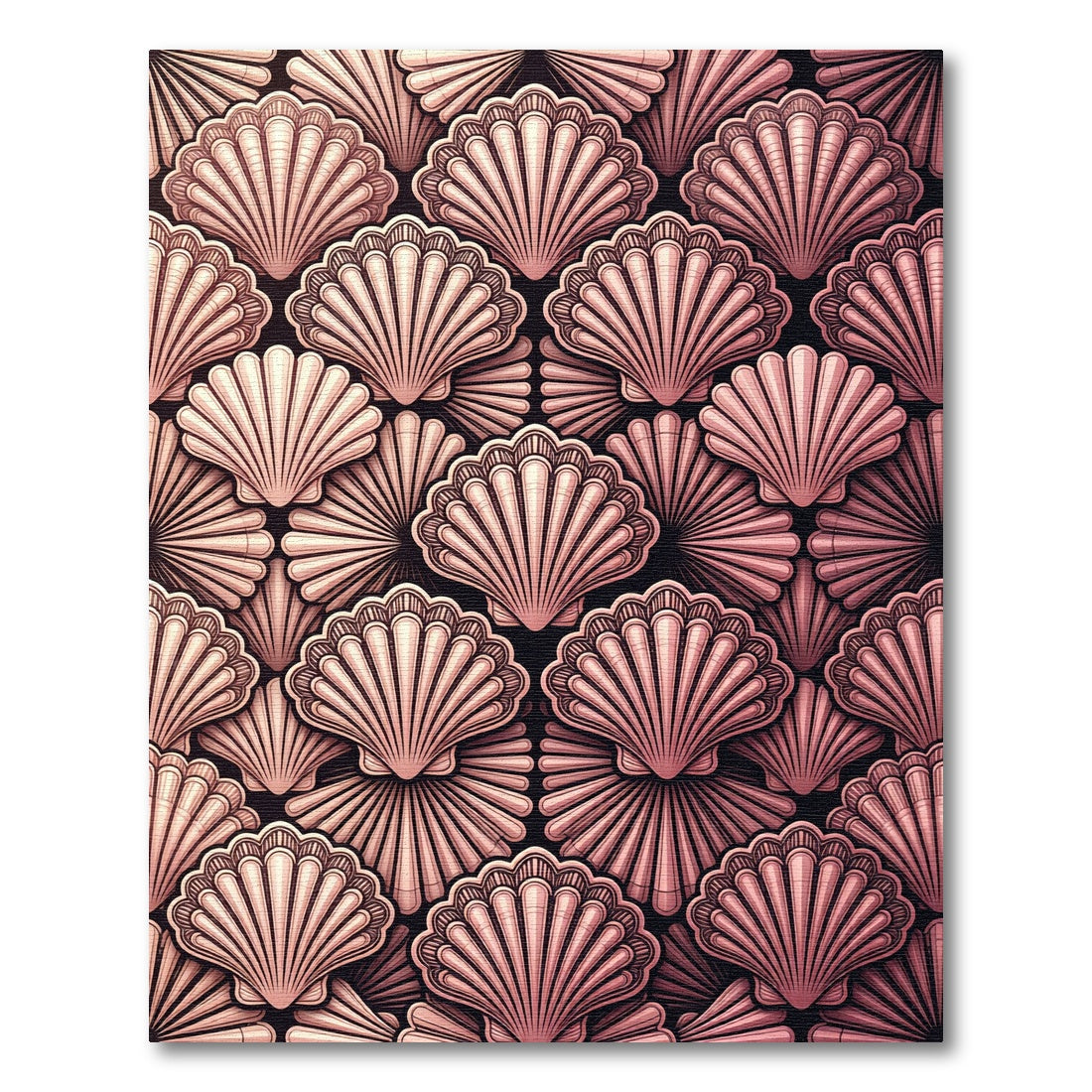 Rose Gold Scallop Fan Pattern Rug