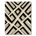 Neutral Geometric Interlocking Lines Rug