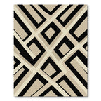 Neutral Geometric Interlocking Lines Rug