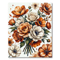 Amber and Cream Floral Bouquet Rug