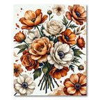 Amber and Cream Floral Bouquet Rug