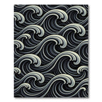 Dynamic Monochromatic Ocean Swirl Rug
