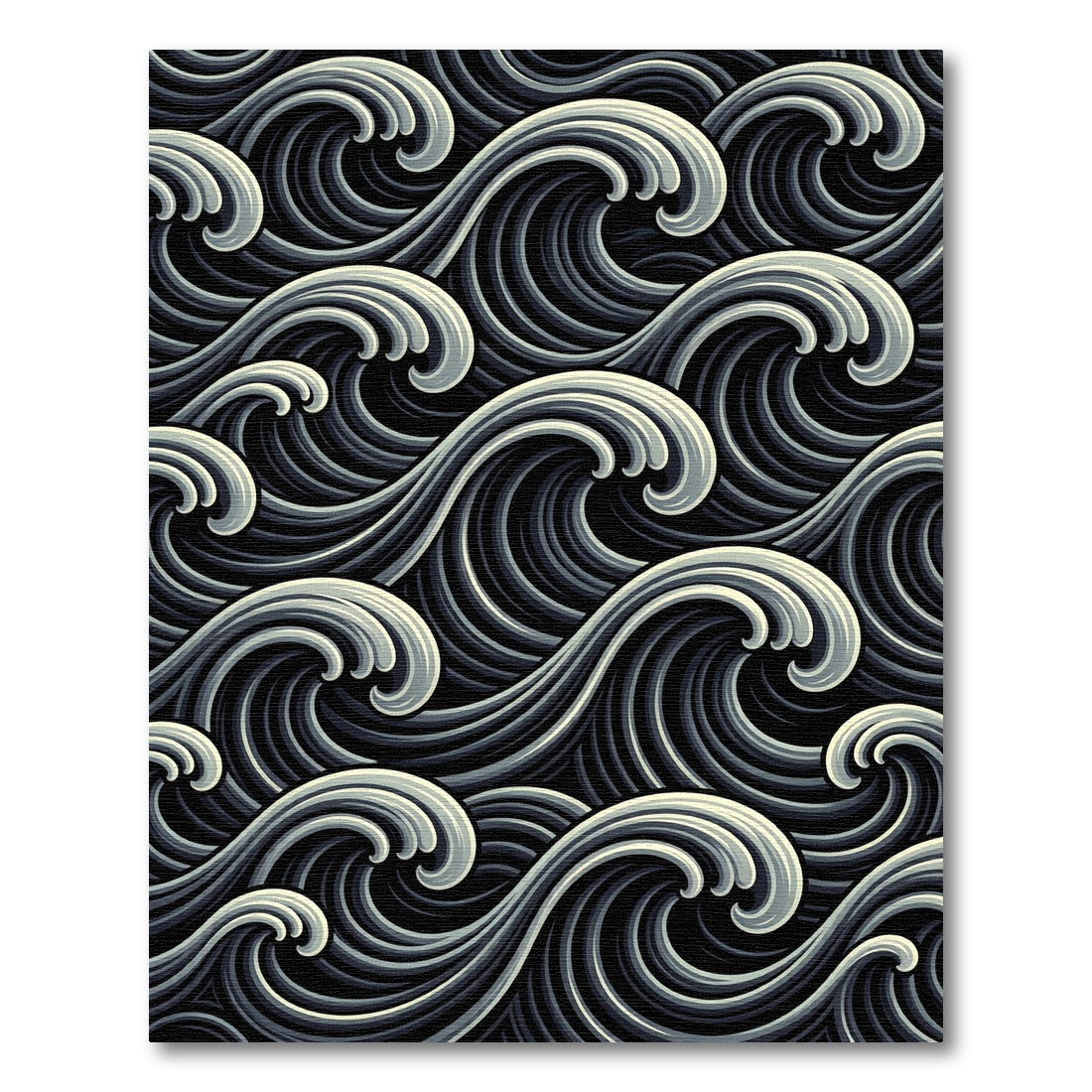 Dynamic Monochromatic Ocean Swirl Rug