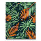 Lush Tropical Foliage with Orange Accents Rug