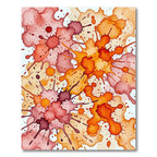 Vibrant Warm Watercolor Ink Splatter Rug