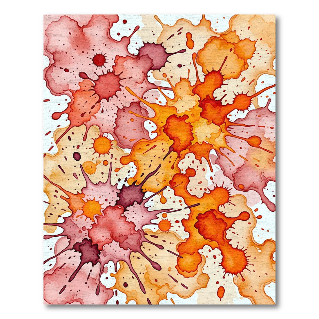 Vibrant Warm Watercolor Ink Splatter Rug