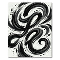 Abstract Black Ink Swirl Rug