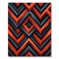 Modern Orange Chevron Geometric Rug