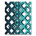 Teal Gradient Modern Interlocking Geometric Rug